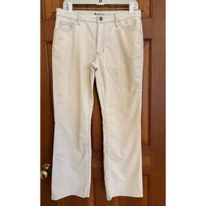 GAP Bootcut Corduroy Jeans Womens 8R Cream Contrast Stitching Pants‎ Stretch